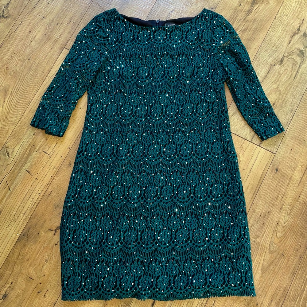 Women’s JH Evenings Green Dress w/ Sequins Size 14